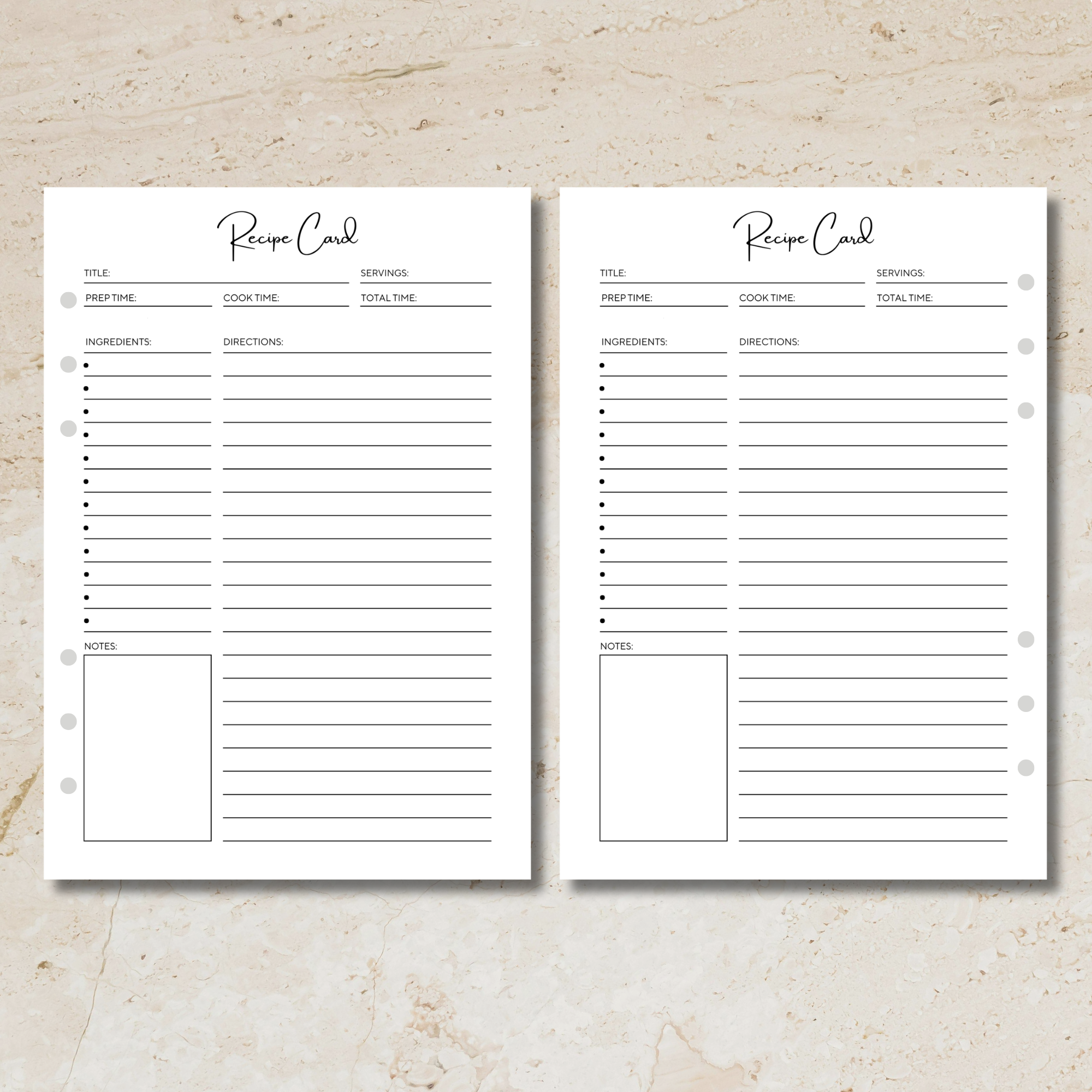 Sunday Series - Recipe Card