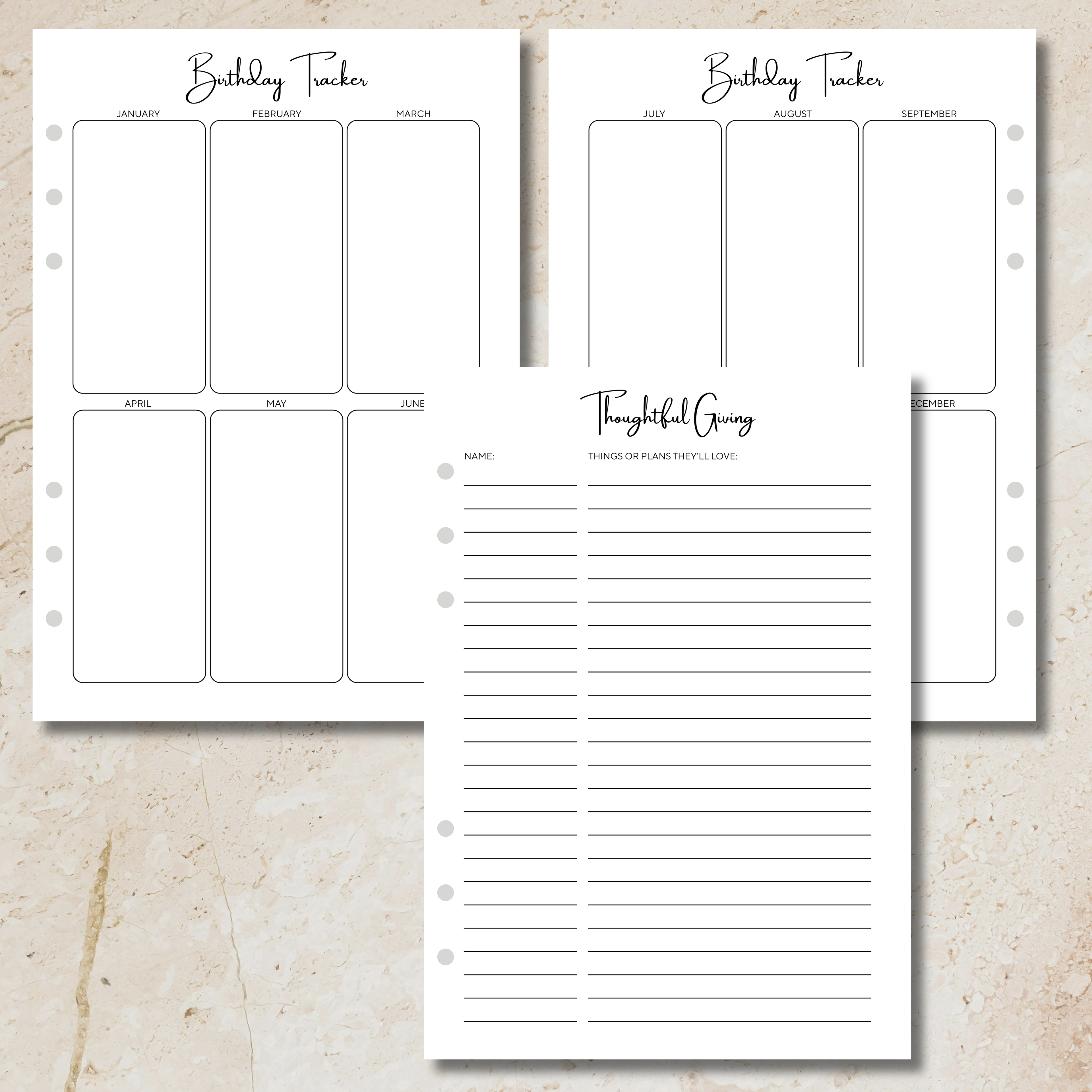Sunday Series - Birthday Tracker & Thoughtful Gifting List