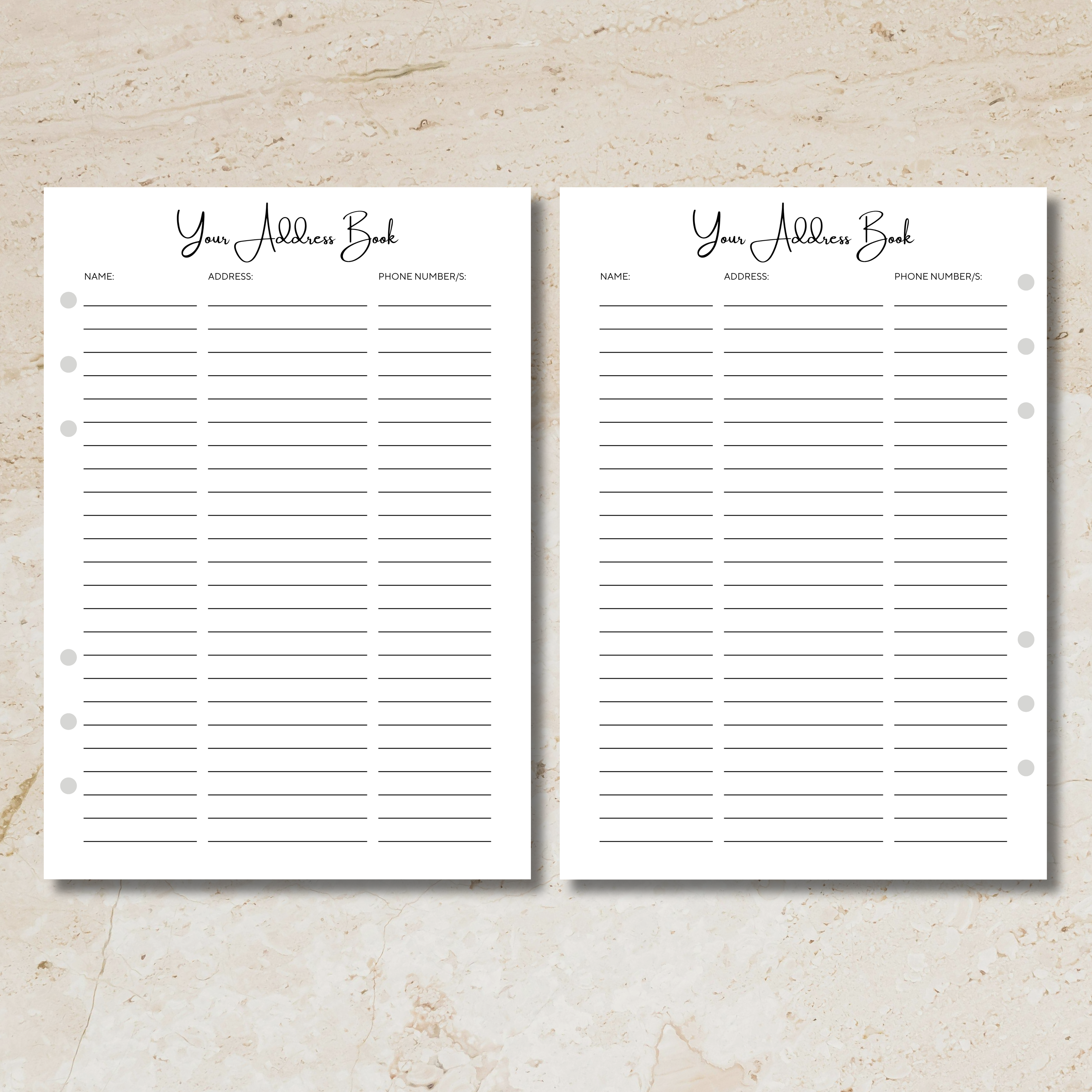 Sunday Series - Address Book
